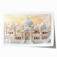 Extra large rolled print featuring architectural domes in muted earth tones, ideal for dining room or bathroom wall art.