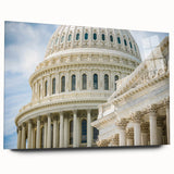 Large abstract wall art featuring blue and gold dome designs on acrylic glass, suitable for bedroom or dining room decor.