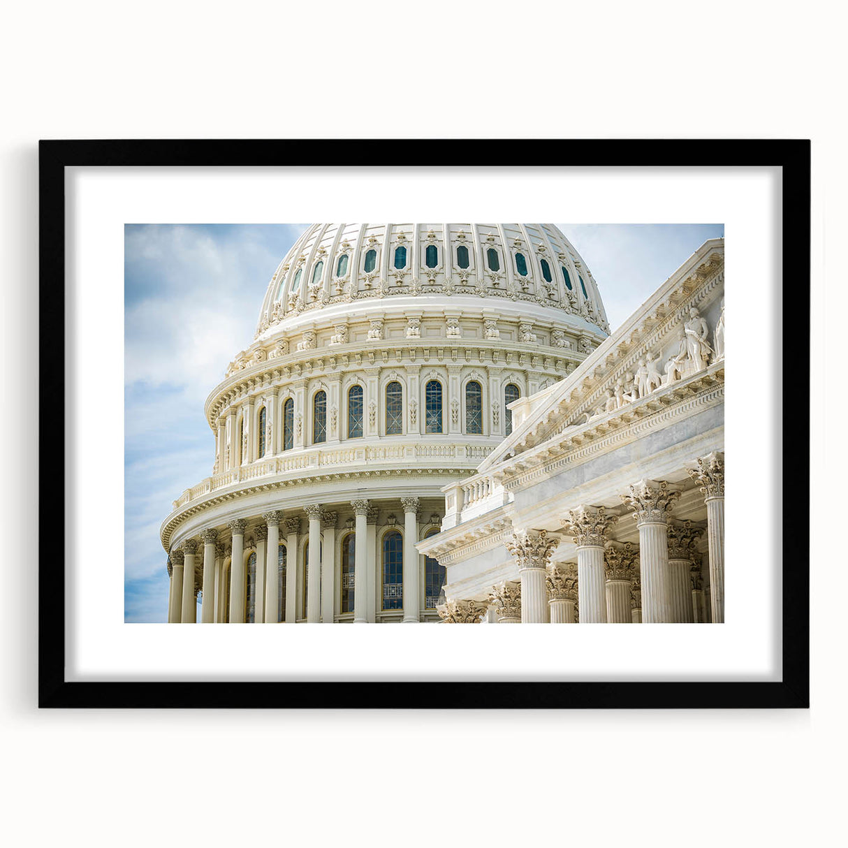 Extra large abstract art print featuring colorful, textured domes, framed in black, ideal for living room decor.