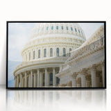 Large abstract wall art featuring overlapping domes in muted earth tones, framed in black acrylic.