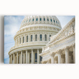 Black and white print of architectural domes on stretched canvas, suitable for kitchen wall art.