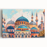 Large black and white photo of architectural domes on stretched canvas, ideal for kitchen wall art.