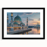 Extra large abstract art print featuring colorful, textured domes on a black framed canvas, ideal for living room decor.