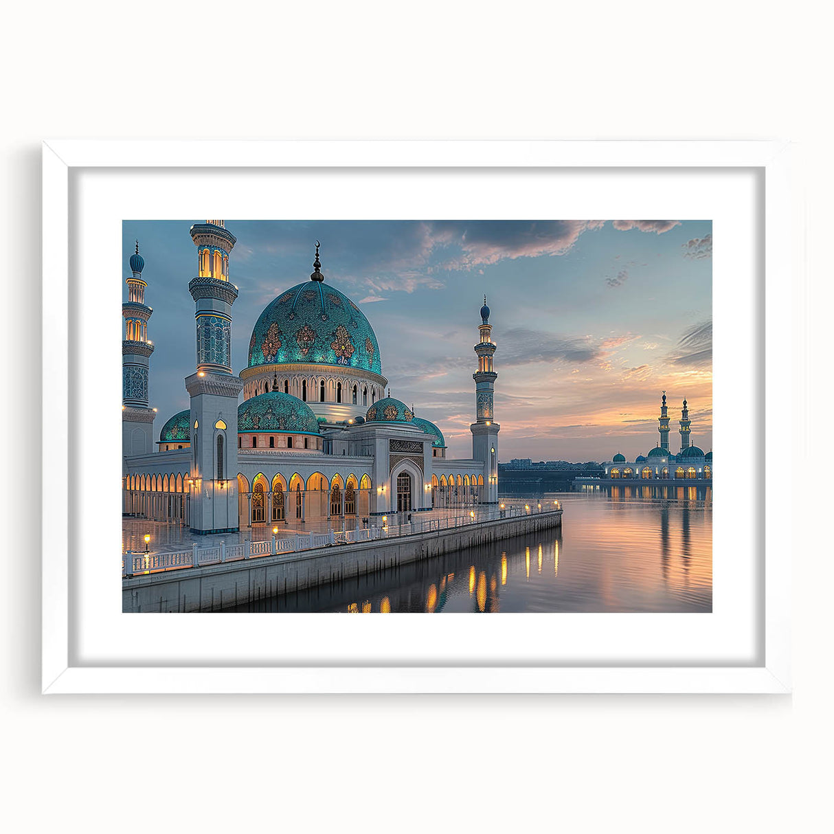 Abstract art print featuring geometric domes in muted gray, ideal for modern dining room decor, framed with a white mat.