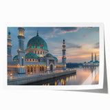 Extra large rolled print of floral art featuring architecture domes in muted earth tones, ideal for dining room decor.