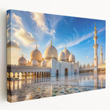 Large stretched canvas featuring a series of architectural domes in monochrome shades, suitable for kitchen wall art.