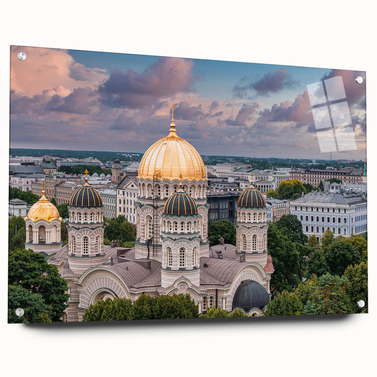 Large abstract wall art on acrylic glass featuring architectural domes in muted gray, ideal for bedroom or dining room decor.