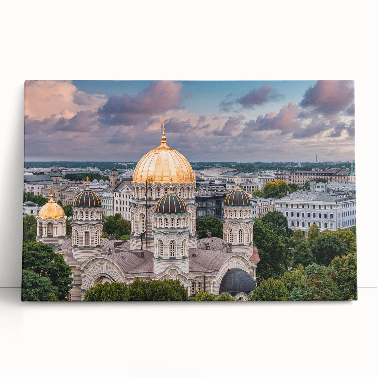 Large black and white photo of architectural domes on stretched canvas, suitable for kitchen wall art.