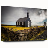 Large abstract wall art on acrylic glass featuring architectural domes in muted earth tones.