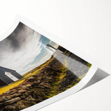 Extra large wall art featuring line art flowers in black on white, rolled print format.