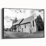 Black and white vintage poster art of architectural domes on framed canvas, ideal for bedroom wall decor.