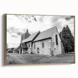 Vintage poster art featuring colorful architecture domes in black, gold, and red on a framed canvas.