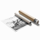 Extra large rolled print featuring a series of architectural domes in muted gray, ideal for classy bathroom wall art.