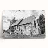 Landscape art painting featuring colorful domes in a vintage poster style on a stretched canvas.