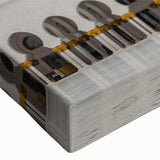 Large art featuring a black and white landscape of domed architecture on stretched canvas, ideal for bedroom decor.