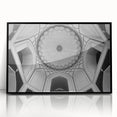 Large abstract wall art featuring overlapping geometric domes in muted earth tones, framed in black acrylic.