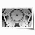 Rolled print of architectural domes in muted gray tones, ideal for art wall dining room or classy bathroom.