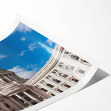 Extra large rolled print featuring line art flowers in muted earth tones, ideal for large living room wall decor.