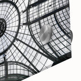 Large abstract wall art featuring mid-century modernist domes in muted gray, ideal for dining room ambiance.