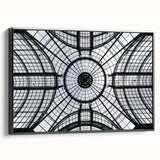 Black and white framed canvas of vintage-style domes design, ideal for bedroom wall decor.