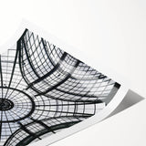 Extra large wall art featuring line art flowers in black on white, rolled print format, suited for large living room decor.