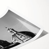 Extra large wall art featuring line art flowers in black and white, printed on rolled canvas.