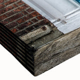 Black and white landscape painting of a door on stretched canvas, suitable for bedroom wall art.