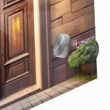 Large abstract wall art on acrylic glass featuring geometric patterns in earth tones, ideal for dining room art.