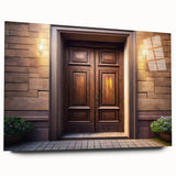 Large abstract wall art on acrylic glass showcasing a blend of muted gray and blue tones.