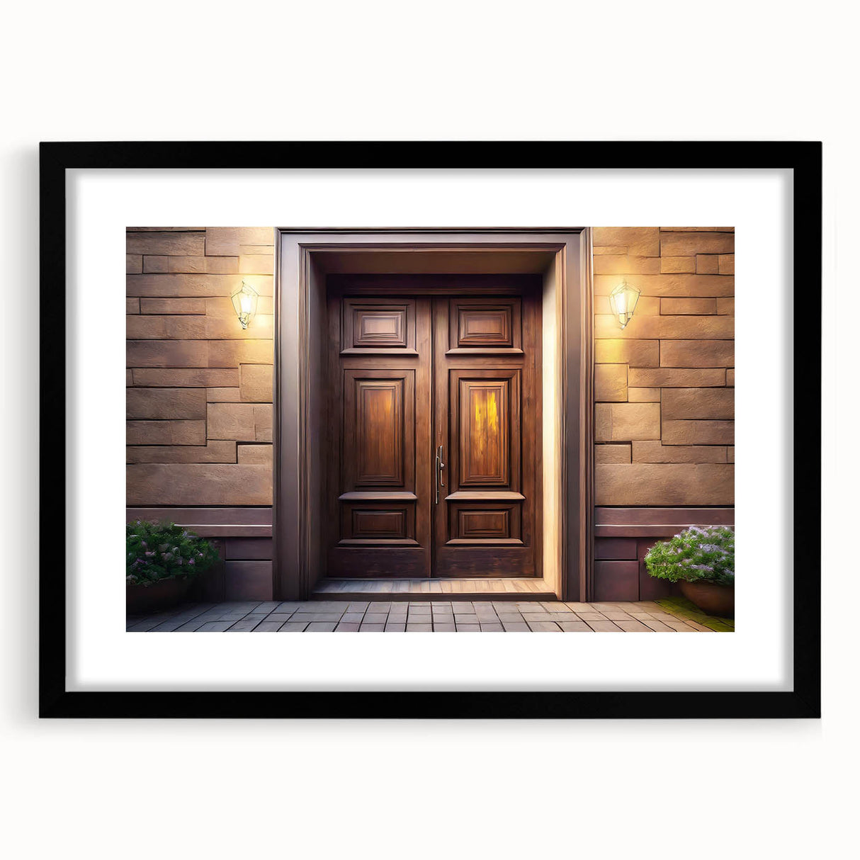 Extra large abstract art print featuring textured, colorful patterns on a black framed canvas.