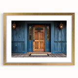 Textured art print of an abstract door design in muted gold tones on a framed canvas, suitable for bedroom decor.