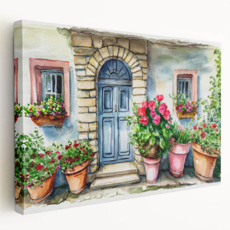Large canvas print of a detailed architectural door design in neutral tones, suitable for kitchen wall art.