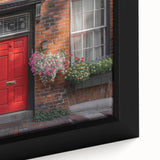 Extra large black wall art featuring a textured, colorful door design on a framed canvas, ideal for living room decor.