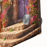 Mid-century modernist large abstract wall art on acrylic glass, featuring geometric shapes in earth tones.