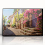 Large abstract wall art featuring geometric shapes in black and white, framed in black acrylic.