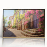 Mid-century modernist art deco door design in gold and black tones, acrylic print framed, suitable for nursery wall art.