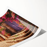 Extra large rolled print featuring line art flowers in monochrome, ideal for large living room wall art.