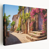 Large art of a detailed door design in earth tones on stretched canvas, ideal for kitchen wall art.