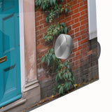 Mid-century modernist large abstract wall art on acrylic glass, featuring geometric patterns in earth tones.