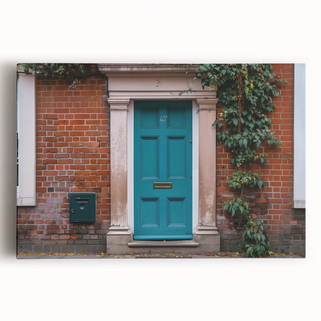 Black and white photo of an ornate door, large art on stretched canvas, suitable for kitchen wall art.