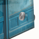 Large abstract wall art on acrylic glass featuring mid-century modernist design in monochrome tones.