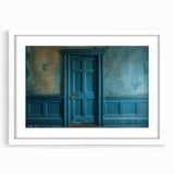 Extra large abstract art print featuring textured lines and waves in neutral tones, framed in white.