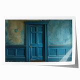 Rolled print of a detailed floral design on a door, in soft pastel shades, suitable for art wall dining room.