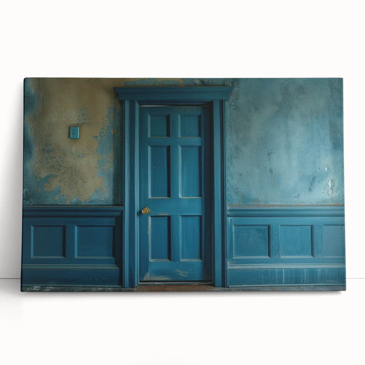 Large black and white photo of an ornate door on stretched canvas, ideal for kitchen wall art or bedroom ambiance.