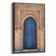 Black and white framed canvas featuring a vintage-style door design, ideal for bedroom wall decor.