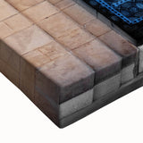 Large art of a black and white door design on stretched canvas, ideal for bedroom wall decor.