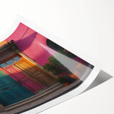 Extra large rolled print featuring line art flowers in black on a white background, suitable for large living room wall art.