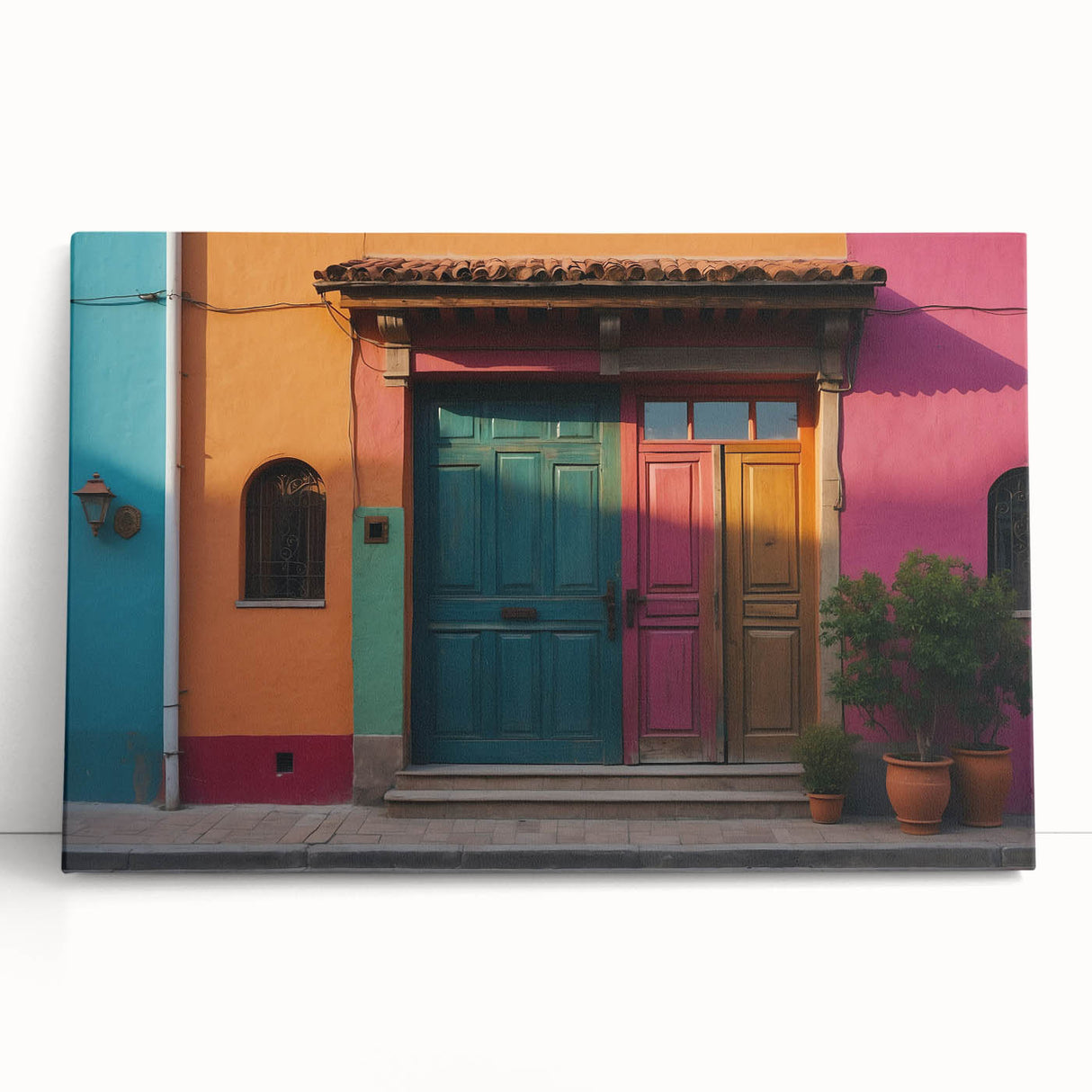 Black and white photo of an ornate door design on stretched canvas, ideal for kitchen wall art or bedroom ambiance.