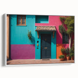 Framed canvas depicting a vintage black and white landscape painting, ideal for bedroom wall art.