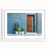 Extra large abstract art print featuring textured patterns in muted earth tones, displayed in a white frame.